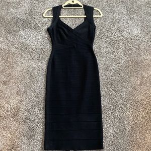 Herve Leger Black Icon Bandage Midi Dress- Size S